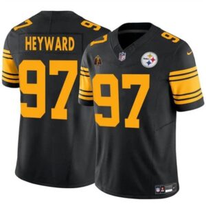 Pittsburgh Steelers #97 Cameron Heyward Black F.U.S.E. With Walter Payton Patch Color Rush Limited Football Stitched Jersey