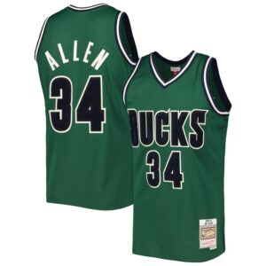 Ray Allen Milwaukee Bucks 2000/01 Hardwood Classics Off-Court Swingman Jersey - Hunter Green