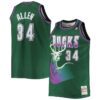 Ray Allen Milwaukee Bucks Big & Tall 1996/97 Hardwood Classics Swingman Jersey - Hunter Green