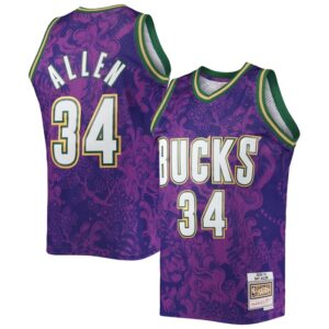 Ray Allen Milwaukee Bucks Hardwood Classics 2000/01 Lunar New Year Swingman Jersey - Purple