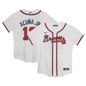 Ronald Acuna Jr. Atlanta Braves Preschool Home Game Jersey - White