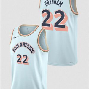 San Antonio Spurs #22 Malaki Branham Light Blue 2024/25 City Edition Stitched Basketball Jersey