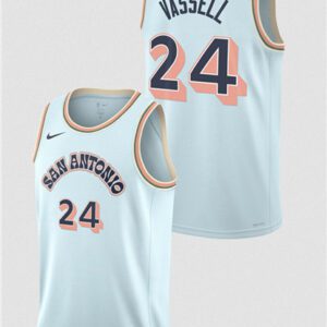 San Antonio Spurs #24 Devin Vassell Light Blue 2024/25 City Edition Stitched Basketball Jersey