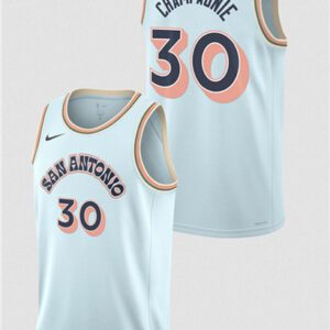 San Antonio Spurs #30 Julian Champagnie Light Blue 2024/25 City Edition Stitched Basketball Jersey