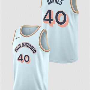 San Antonio Spurs #40 Harrison Barnes Light Blue 2024/25 City Edition Stitched Basketball Jersey