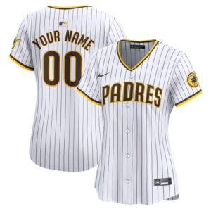 San Diego Padres Women Home Limited Custom Jersey - White