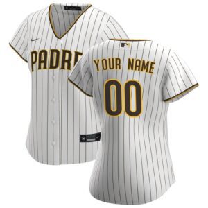 San Diego Padres Women Home Replica Custom Jersey - White