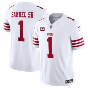 San Francisco 49ers #1 Deebo Samuel SR White 2024 F.U.S.E. With 2-Star C Patch Vapor Untouchable Limited Football Stitched Jersey