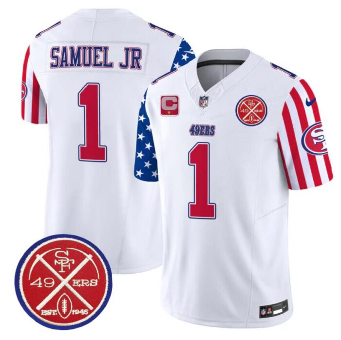 San Francisco 49ers #1 Deebo Samuel White 2024 F.U.S.E. American Vapor Limited Football Stitched Jersey