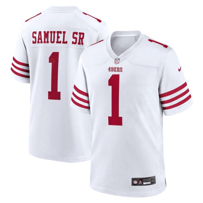 San Francisco 49ers #1 Deebo Samuel White Game Stitched Football Jersey