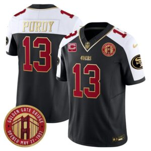 San Francisco 49ers #13 Brock Purdy Balck F.U.S.E. Golden Gate Bridge With 1-Star C Patch Alternate Vapor Limited Football Stitched Jersey