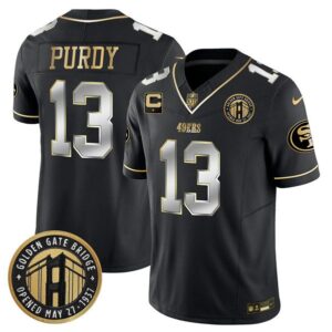 San Francisco 49ers #13 Brock Purdy Black F.U.S.E. Golden Gate Bridge With 1-Star C Patch Vapor Limited Football Stitched Jersey