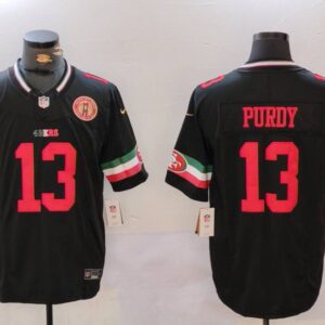 San Francisco 49ers #13 Brock Purdy Black F.U.S.E. Mexico With Gate Bridge Patch Vapor Limited Football Stitched Jersey