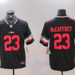 San Francisco 49ers #23 Christian McCaffrey Black F.U.S.E. Mexico Vapor Limited Football Stitched Jersey