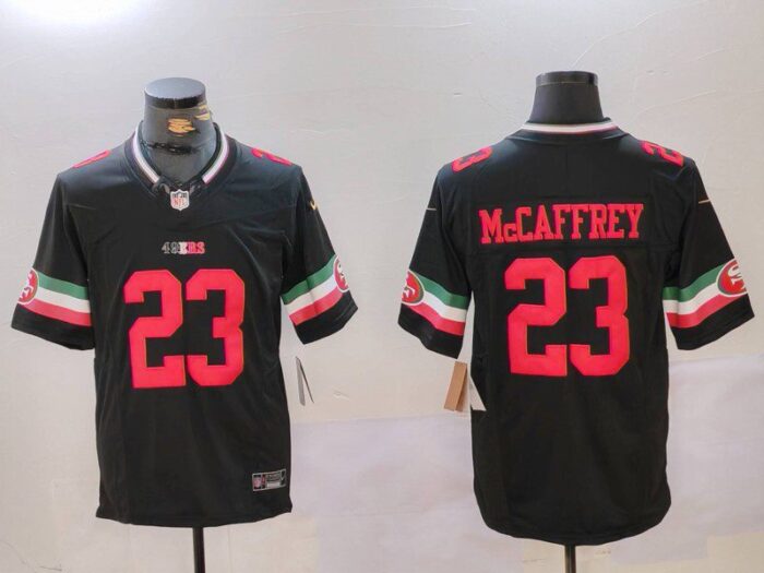 San Francisco 49ers #23 Christian McCaffrey Black F.U.S.E. Mexico Vapor Limited Football Stitched Jersey