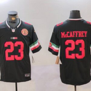 San Francisco 49ers #23 Christian McCaffrey Black F.U.S.E. Mexico With Gate Bridge Patch Vapor Limited Football Stitched Jersey