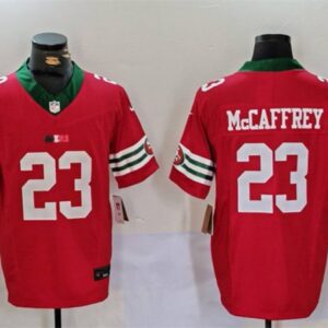 San Francisco 49ers #23 Christian McCaffrey Red F.U.S.E. Mexico Vapor Limited Football Stitched Jersey