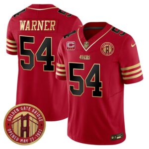 San Francisco 49ers #54 Fred Warner Red F.U.S.E. Golden Gate Bridge With 3-Star C Patch Balck Scarlet Vapor Limited Football Stitched Jersey