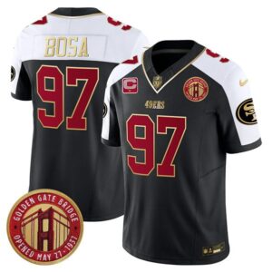 San Francisco 49ers #97 Nick Bosa Balck F.U.S.E. Golden Gate Bridge With 1-Star C Patch Alternate Vapor Limited Football Stitched Jersey