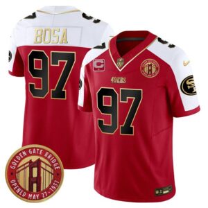 San Francisco 49ers #97 Nick Bosa Red F.U.S.E. Golden Gate Bridge With 1-Star C Patch Alternate Vapor Limited Football Stitched Jersey