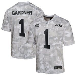 Sauce Gardner New York Jets Youth 2024 Salute to Service Game Jersey - Arctic Camo