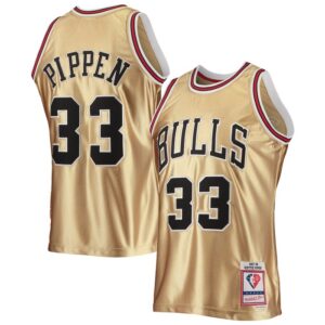 Scottie Pippen Chicago Bulls 75th Anniversary 1997/98 Hardwood Classics Swingman Jersey - Gold