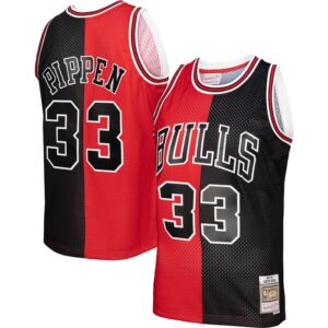 Scottie Pippen Chicago Bulls Hardwood Classics 1997/98 Split Swingman Jersey - Red/Black