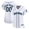 Seattle Mariners Women Home Limited Custom Jersey - White