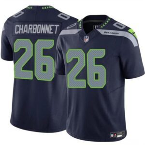 Seattle Seahawks #26 Zach Charbonnet Navy 2024 F.U.S.E. Vapor Limited Football Stitched Jersey