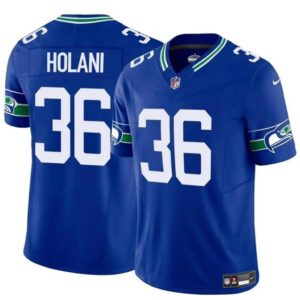 Seattle Seahawks #36 George Holani Royal 2024 F.U.S.E Throwback Vapor Limited Football Stitched Jersey