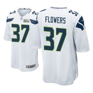 Seattle Seahawks #37 White Men Tre Flowers Game Jersey