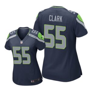 Seattle Seahawks #55 Navy Frank Clark Game Jersey - Women