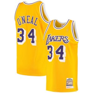 Shaquille O'Neal Los Angeles Lakers 1996/97 Hardwood Classics Jersey - Gold