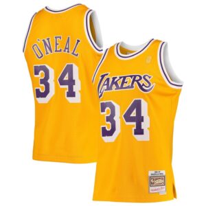 Shaquille O'Neal Los Angeles Lakers 1996/97 Hardwood Classics Swingman Jersey - Gold