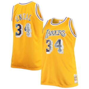 Shaquille O'Neal Los Angeles Lakers Big & Tall 1996-97 NBA 75th Anniversary Diamond Swingman Jersey - Gold