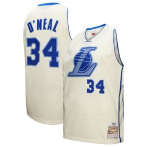 Shaquille O'Neal Los Angeles Lakers Chainstitch Swingman Jersey - Cream