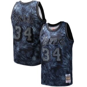 Shaquille O'Neal Los Angeles Lakers Hardwood Classics 1996/97 Tie-Dye Swingman Jersey - Black