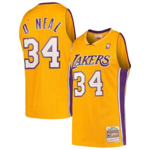 Shaquille O'Neal Los Angeles Lakers Hardwood Classics Swingman Jersey - Gold