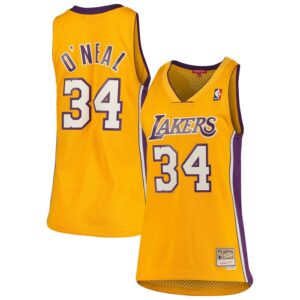 Shaquille O'Neal Los Angeles Lakers Women's 1999/00 Hardwood Classics Swingman Jersey - Gold