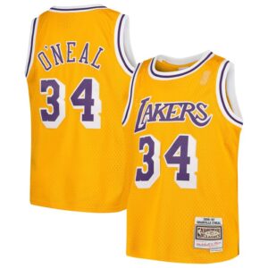 Shaquille O'Neal Los Angeles Lakers Youth Swingman Throwback Jersey - Gold