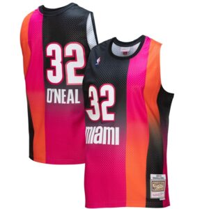 Shaquille O'Neal Miami Heat 2005/06 Hardwood Classics Fadeaway Swingman Player Jersey - Pink/Black