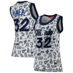 Shaquille O'Neal Orlando Magic Women's 1994 Doodle Swingman Jersey - White