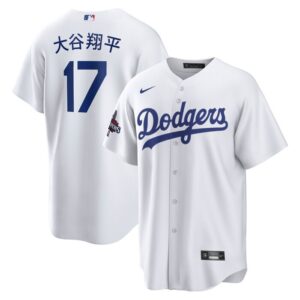 Shohei Ohtani Los Angeles Dodgers 2024 World Series Champions Home Japanese Characters Replica Player Jersey - White