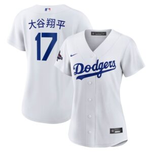 Shohei Ohtani Los Angeles Dodgers Women 2024 World Series Champions Home Japanese Characters Replica Player Jersey - White