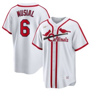 Stan Musial St. Louis Cardinals Home Cooperstown Collection Player Jersey - White