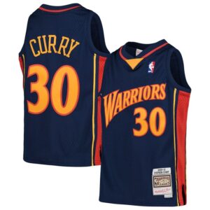 Stephen Curry Golden State Warriors Youth 2009-10 Hardwood Classics Swingman Throwback Jersey - Navy