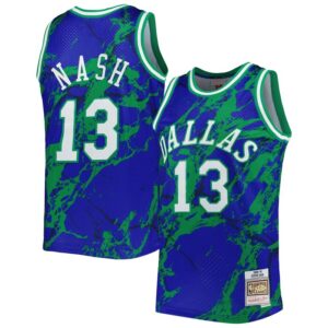 Steve Nash Dallas Mavericks 1998/99 Hardwood Classics Marble Swingman Jersey - Blue