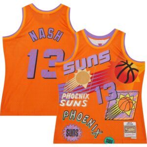 Steve Nash Phoenix Suns 1996/97 Swingman Sidewalk Sketch Jersey - Orange