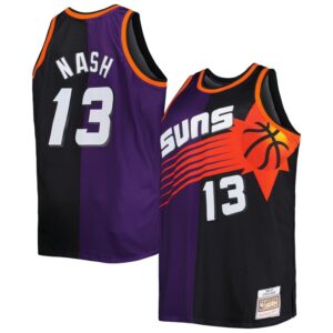 Steve Nash Phoenix Suns Big & Tall Hardwood Classics 1996/97 Split Swingman Jersey - Purple/Black