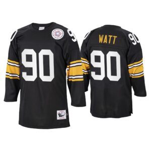 T.J. Watt Pittsburgh Steelers Black 1975 Throwback Jersey